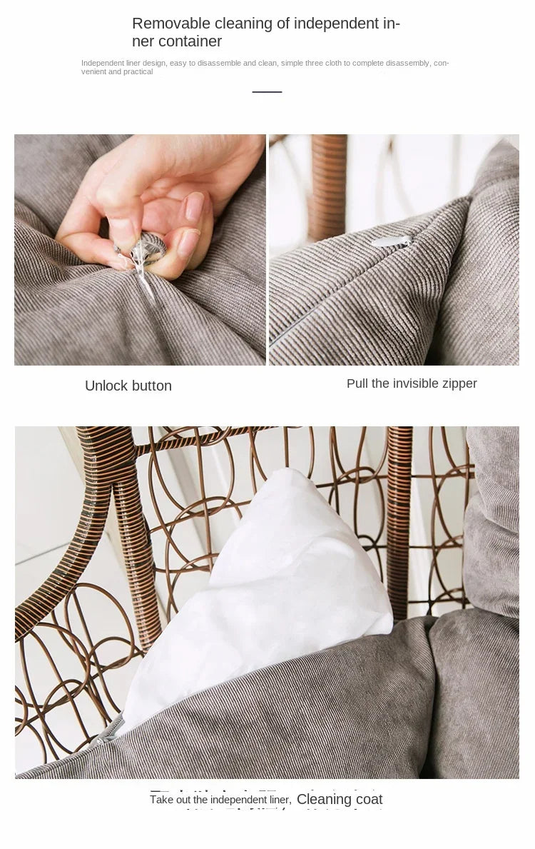 Coussin ¹Èpais de grande chaise hamac, oreiller de dossier, siõ¹ge de balan?oire, grey, Not Removable
