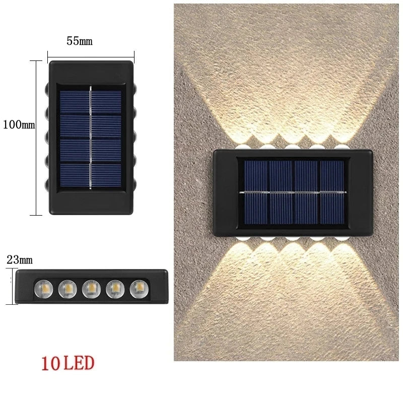 Solaire LED lumière extérieure éclairage solaire capteur lampe lampadaires extérieur jardin décoration guirlande étanche solaire applique murale