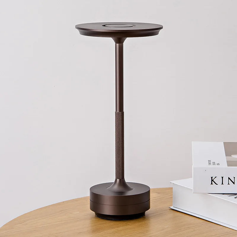 Lampe décorative Simple en alliage d'aluminium, veilleuse LED à intensité variable infinie, lampe de bureau tactile rétro Portable et Rechargeable