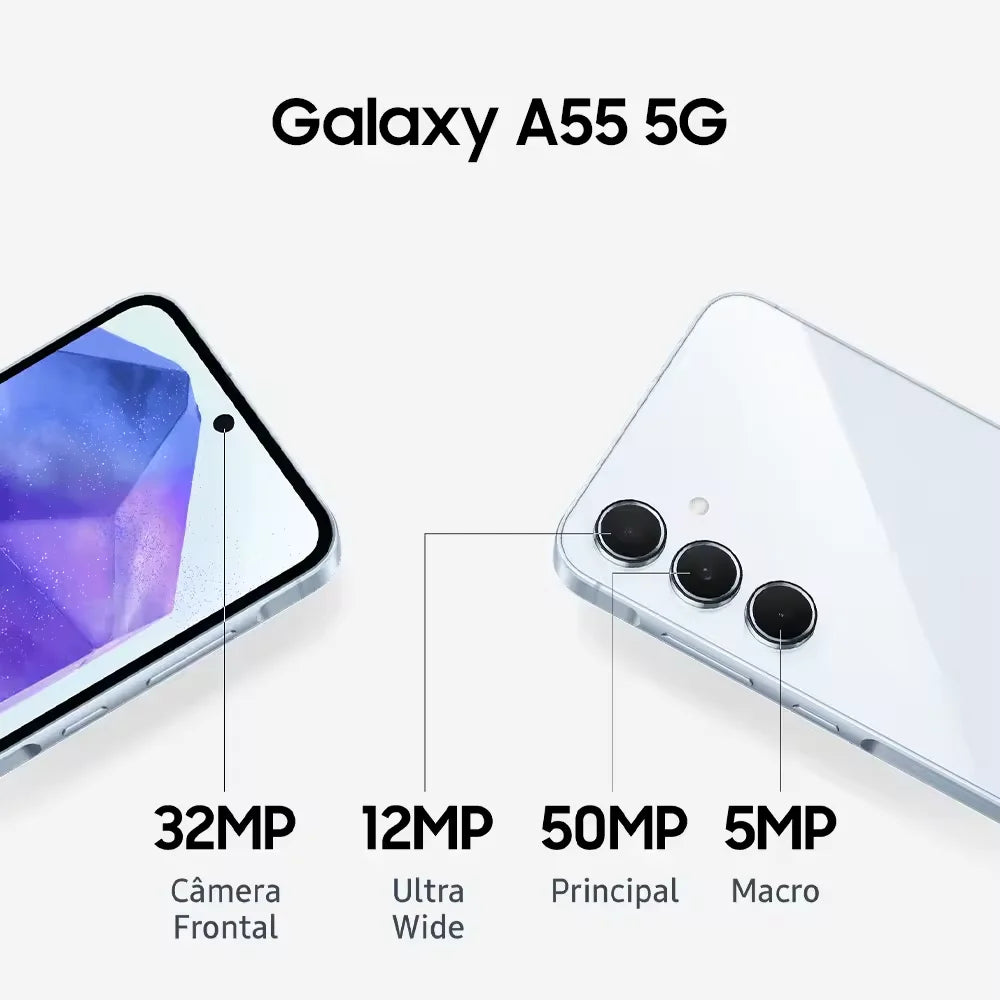 Smartphone Galaxy A55 5G, t¨¦l¨¦phone portable ¨¤ charge rapide, 8G RAM+128G ROM, Exynos 1480, appareil photo 50MP, 6.6 "FHD +, ¨¦cran Super AMOLED 120Hz, 25W, 5000mAh,