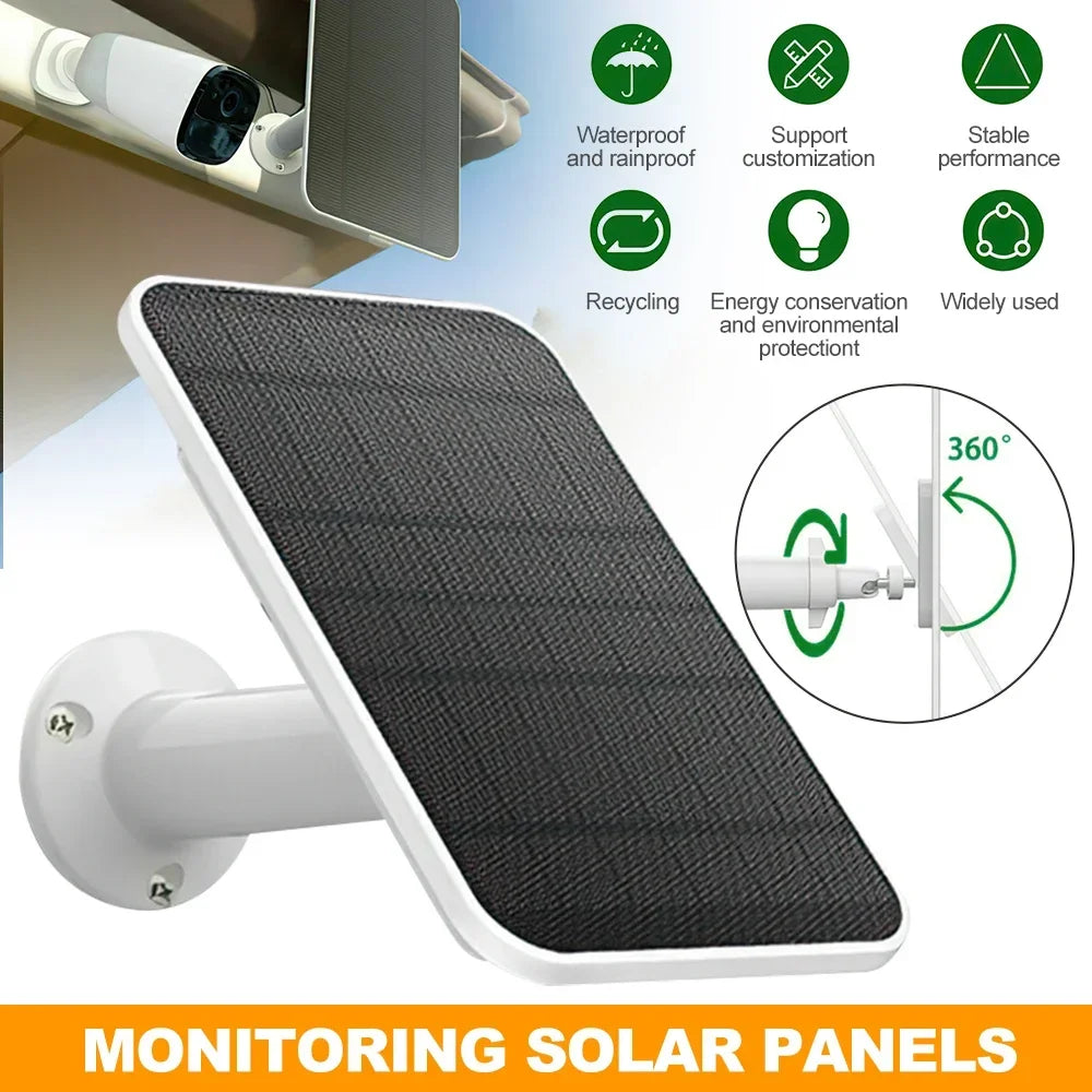 Panneaux Solaires Muraux de 4W avec Cable d'Alimentation de 9,8 Pieds, Montage Mural pour Walald Fycam 2/2 Pro/2C/2C Pro/E