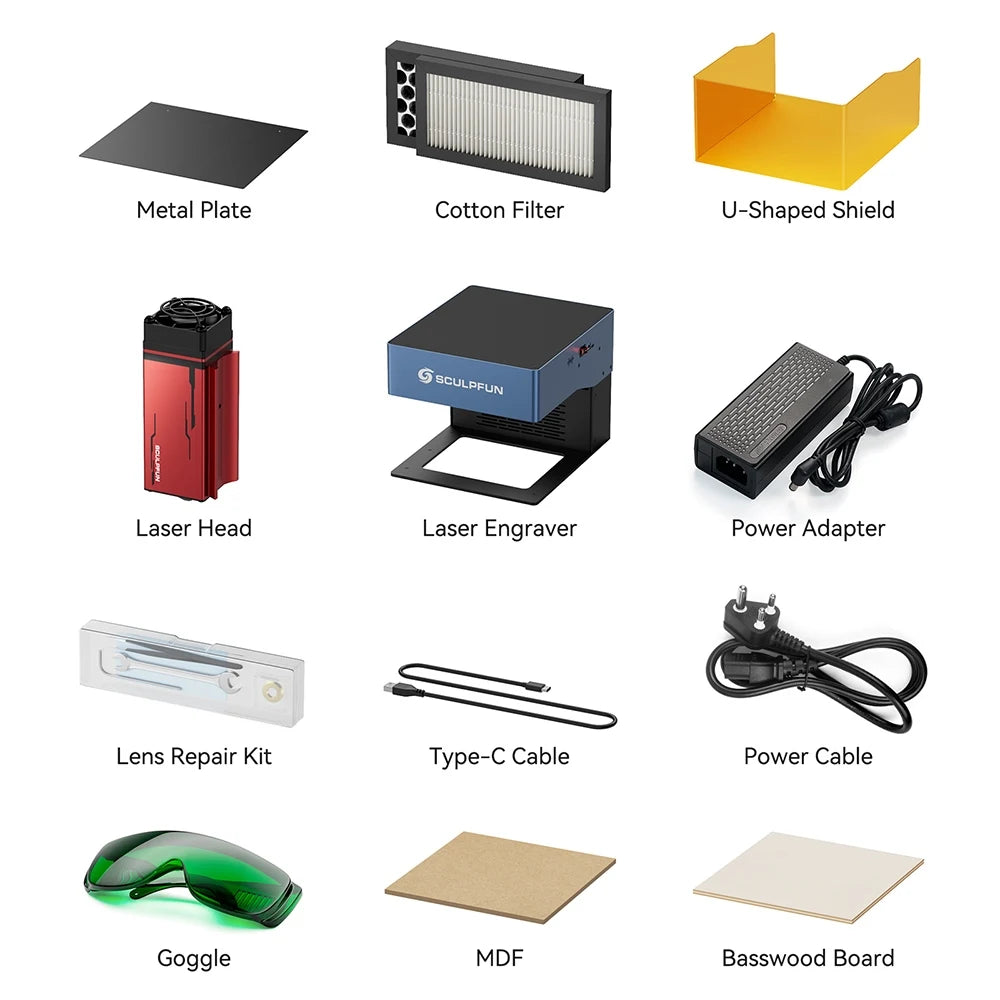 Graveur Laser iCube Pro 5W, 0.06mm, Vitesse de Gravure 10000 mm/min, Carte Mõ¹re 32 bits, Connexion Application, 130x130mm