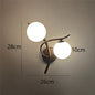 Lampes murales en fer modernes nordiques LED chambre lampe de lit apprentissage couloir salle appliques murales intérieures boule de verre décor luminaires G9