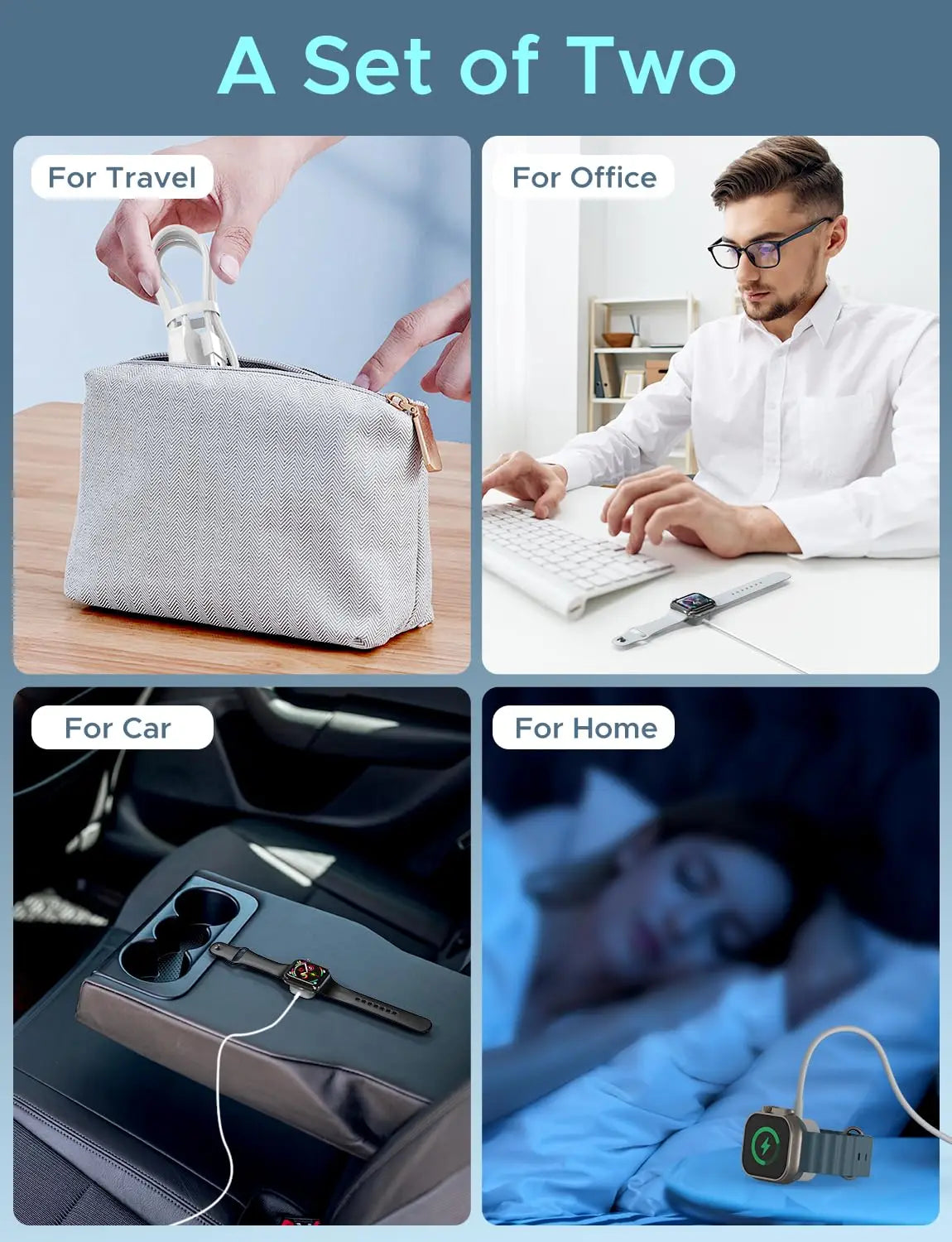 Chargeur rapide USB A magnétique sans fil 2024, pour Apple Watch Ultra série 9 8 7 6 SE Type C, câble de chargement pour iWatch série 5 3 2