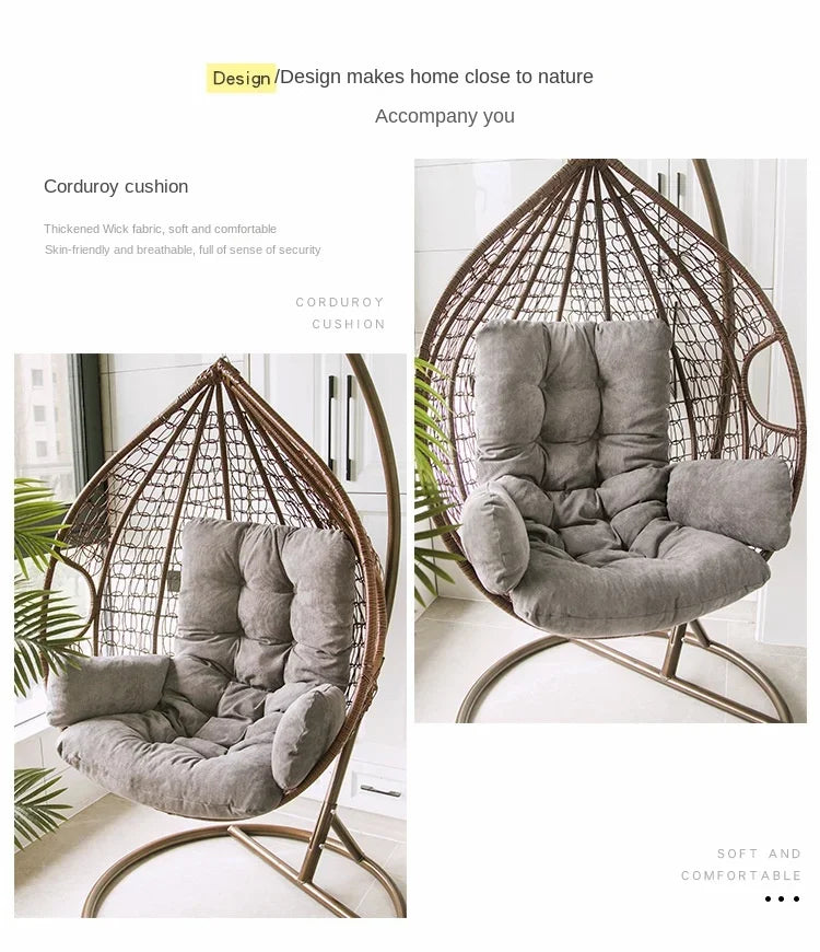 Coussin ¹Èpais de grande chaise hamac, oreiller de dossier, siõ¹ge de balan?oire, grey, Not Removable