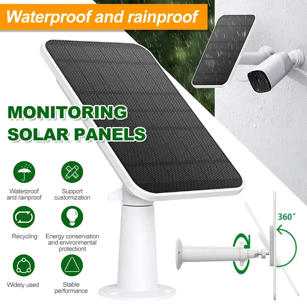 Panneaux Solaires Muraux de 4W avec Cable d'Alimentation de 9,8 Pieds, Montage Mural pour Walald Fycam 2/2 Pro/2C/2C Pro/E