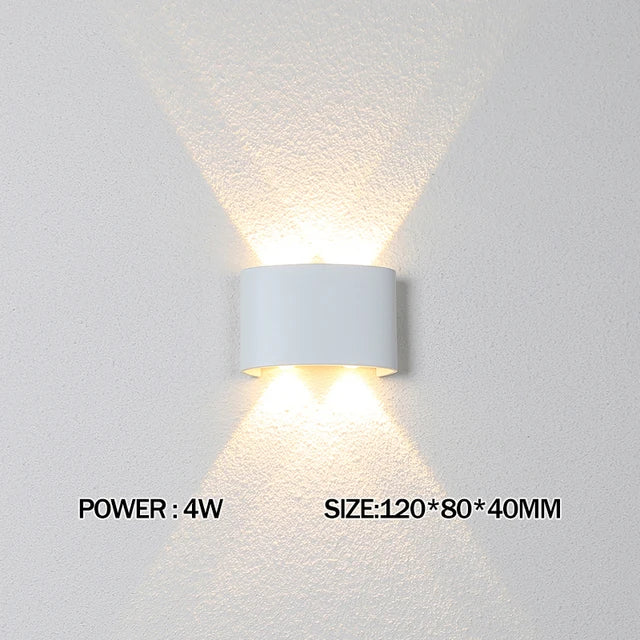 Mur LED lampe extérieure étanche IP65 cour applique murale 2W 4W 6W 8W 12W lumières de jardin en aluminium chambre salon escaliers éclairage