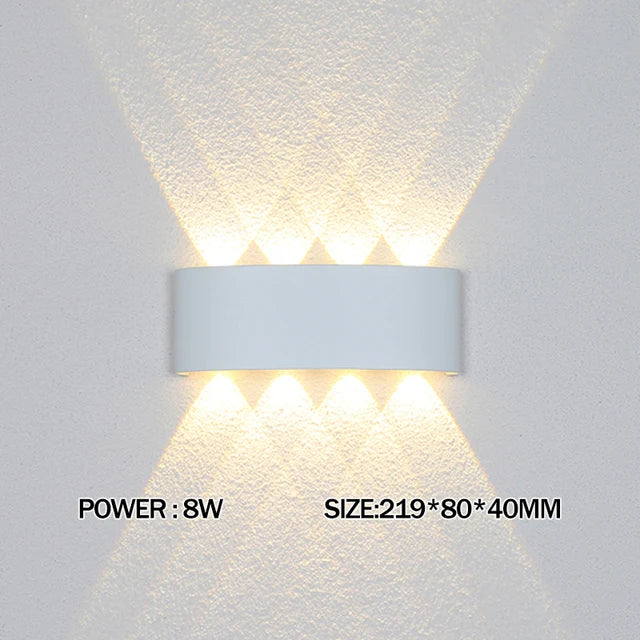 Mur LED lampe extérieure étanche IP65 cour applique murale 2W 4W 6W 8W 12W lumières de jardin en aluminium chambre salon escaliers éclairage