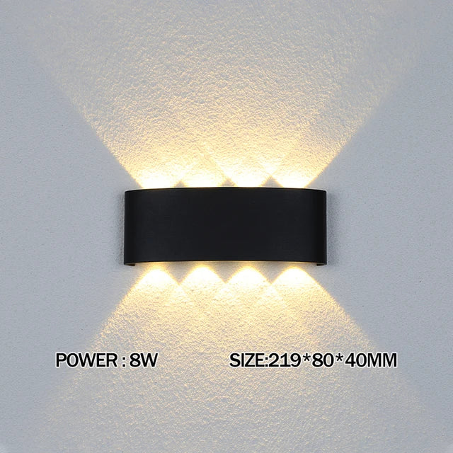 Mur LED lampe extérieure étanche IP65 cour applique murale 2W 4W 6W 8W 12W lumières de jardin en aluminium chambre salon escaliers éclairage