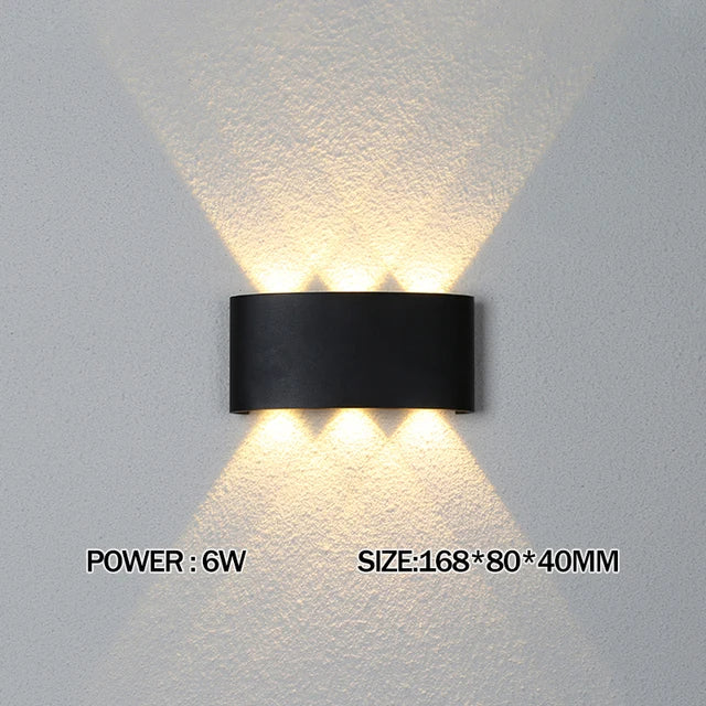 Mur LED lampe extérieure étanche IP65 cour applique murale 2W 4W 6W 8W 12W lumières de jardin en aluminium chambre salon escaliers éclairage