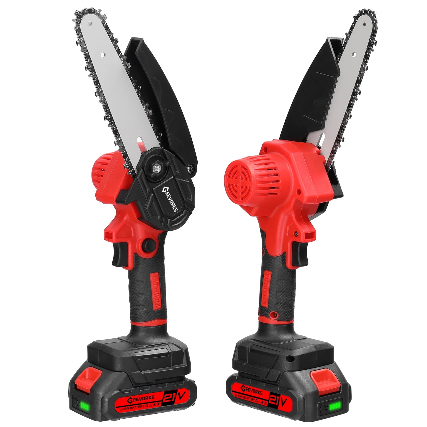 Scie ½Ç ¹Èlaguer ¹Èlectrique portable, petite tron?onneuse ½Ç fendre le bois, moteur ½Ç brosse, outil de travail de calcul ½Ç une main pour jardin et verger, 21V, 6 po