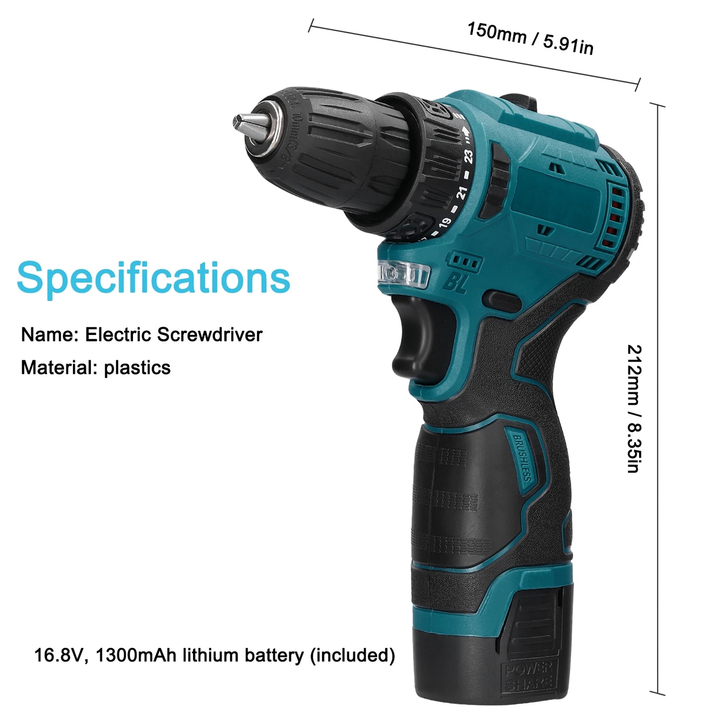 Perceuse visseuse ¹Èlectrique sans fil 2 en 1, moteur sans balais, couple 45 Nm 55Nm, r¹Ègulation de la vitesse en continu, d¹Èterminer la perceuse visseuse au lithium