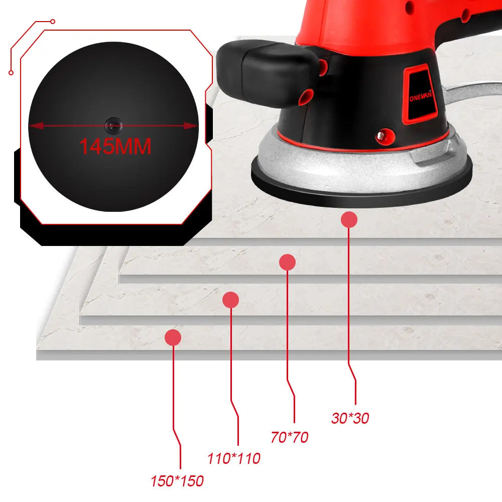 Machine ½Ç Carrelage de 200kg, Ventouse Vibrante ½Ç 6 Vitesses R¹Èglables, Outil ¹Èlectrique de D¹Ècapage pour Batterie Makita 18V