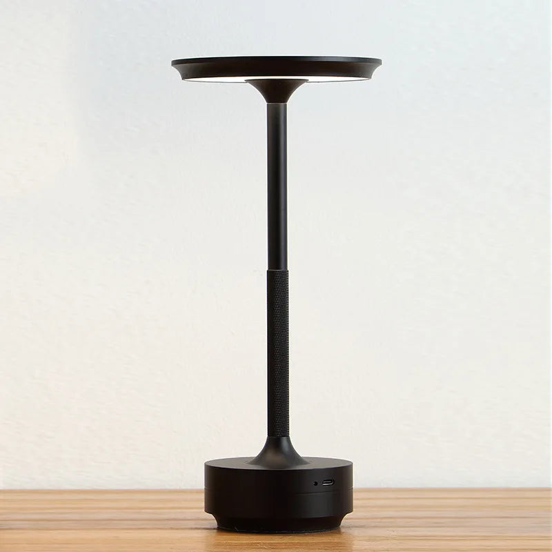 Lampe décorative Simple en alliage d'aluminium, veilleuse LED à intensité variable infinie, lampe de bureau tactile rétro Portable et Rechargeable