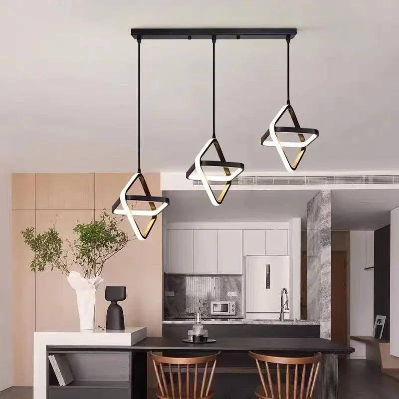Lampes suspendues LED modernes lustre noir pour salle à manger chambre lampe suspendue de chevet maison Table à manger RoomDecor lampe suspendue