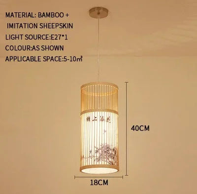 Lustres en bambou tissés à la main, abat-jour, luminaires, chambre à coucher, lampe de salle à manger, artisanat PmotLights