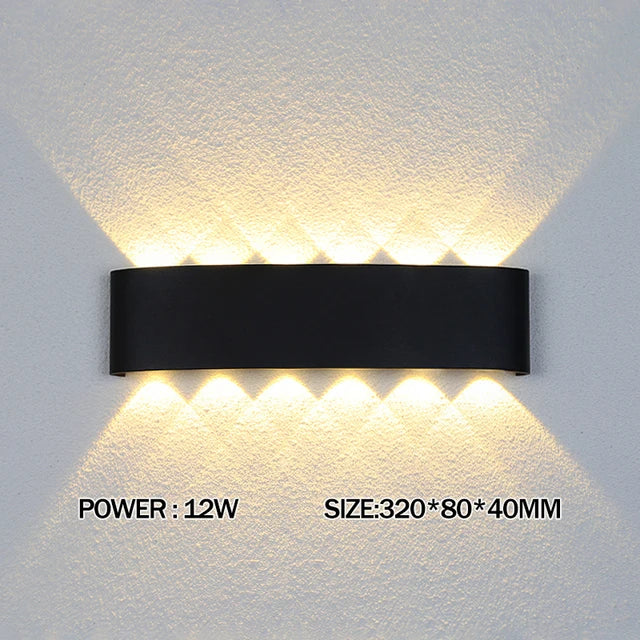 Mur LED lampe extérieure étanche IP65 cour applique murale 2W 4W 6W 8W 12W lumières de jardin en aluminium chambre salon escaliers éclairage