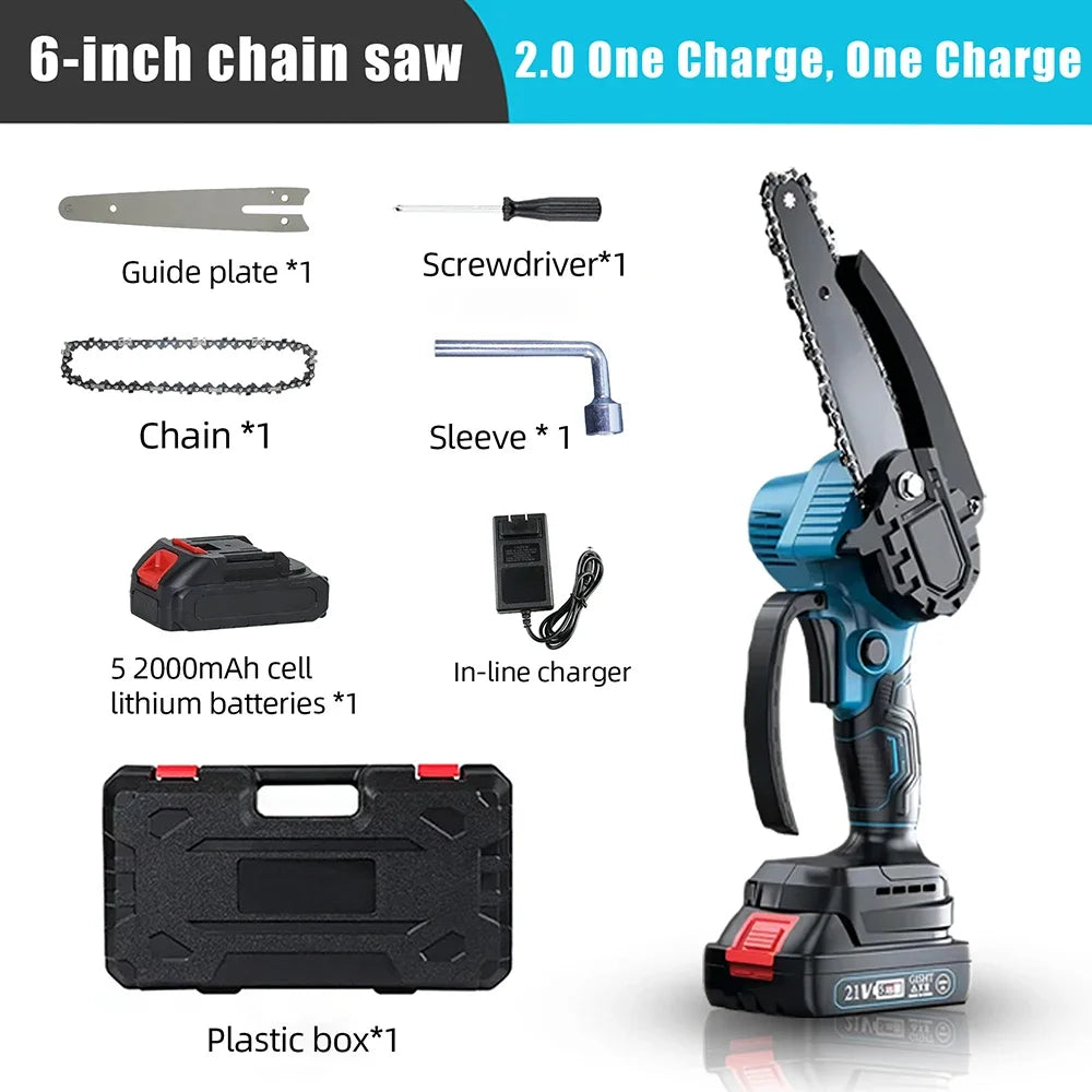 Scie ½Ç cha?ne ¹Èlectrique portable , scie ½Ç cha?ne, coupe-bois, ¹Èlagage, outil ¹Èlectrique de jardin, compatible avec la batterie Makita, 3000W, 6 pouces