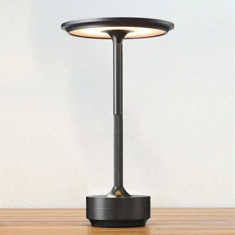 Lampe décorative Simple en alliage d'aluminium, veilleuse LED à intensité variable infinie, lampe de bureau tactile rétro Portable et Rechargeable
