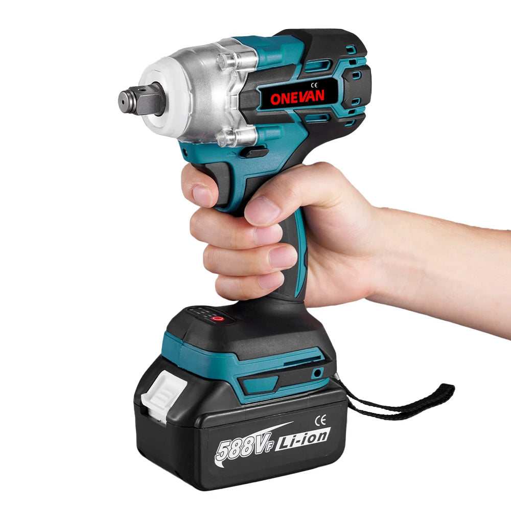Tournevis ¹Èlectrique Sans Fil 520N.M cle a choc, visseuse sans fil,Outil de R¹Èparation de Voiture pour Batterie makita 18v outils, 1/2 Pouces