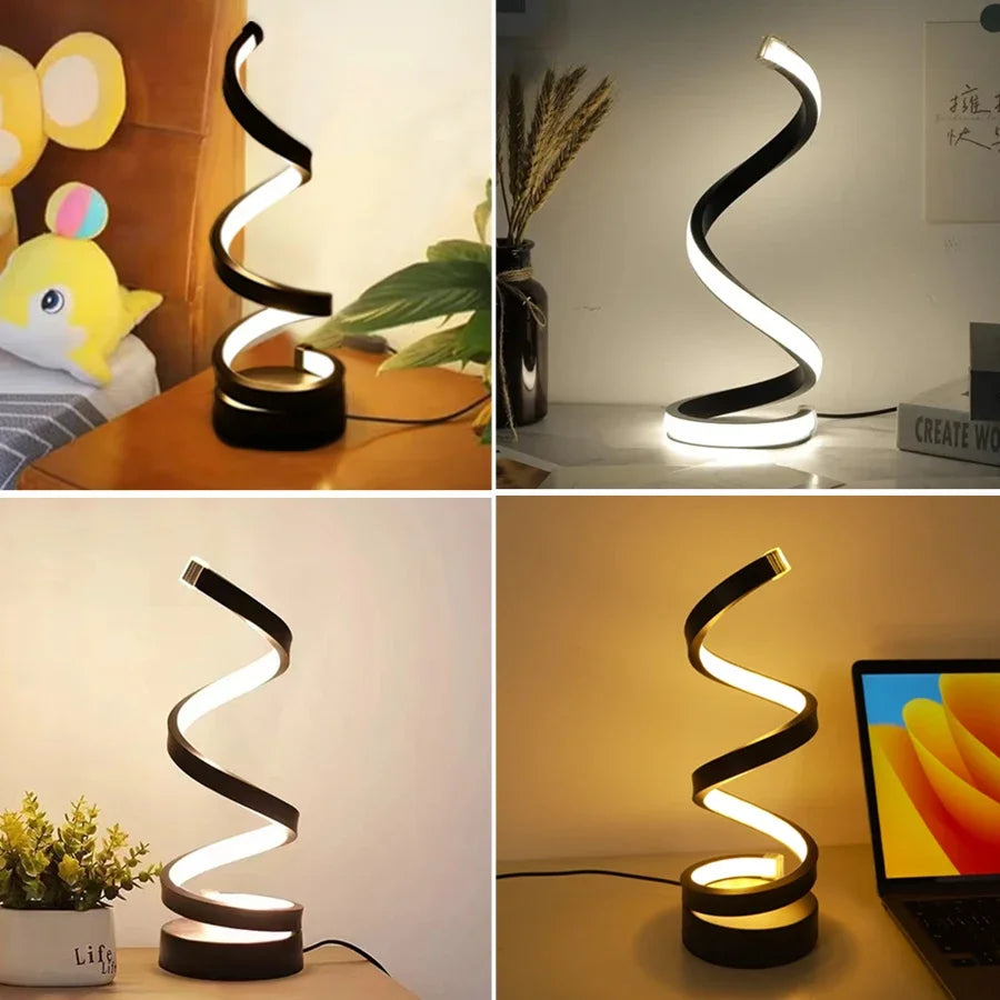 LED veilleuse spirale lampe de Table moderne lampes de chevet Dimmable lampe de nuit bureau salon chambre décoration veilleuses