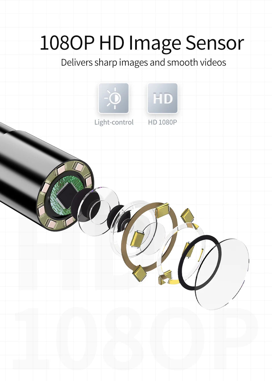 Cam¨¦ra endoscope num¨¦rique HD, endoscope industriel, ¨¦tanche IP67, inspection des ¨¦gouts, outils de m¨¦canicien