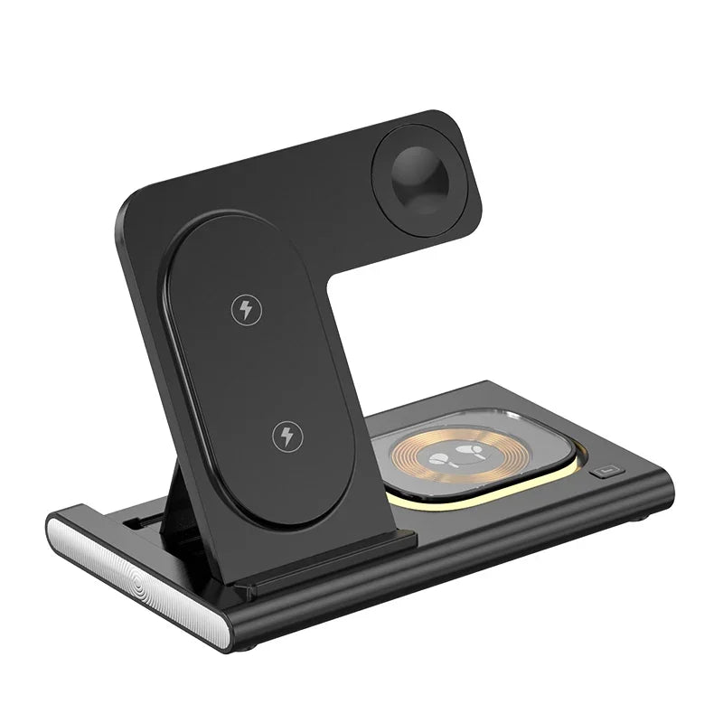 Support de téléphone pliable sans fil 3 en 1 LED, pour Samsung S24 S23 S22 Watch 6 5 4 Active 2 Galaxy Buds, Station de charge rapide