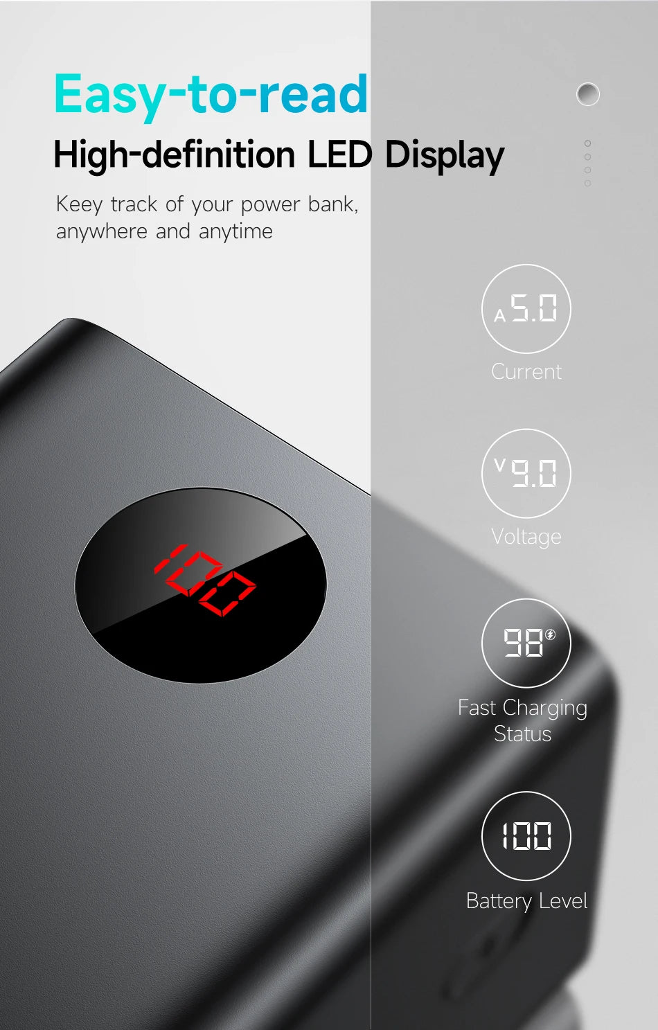batterie externe Portable PEA60, 60000mAh, 22.5W, SCP PD QC 3.0, Charge rapide, pour Xiaomi, iPHONE