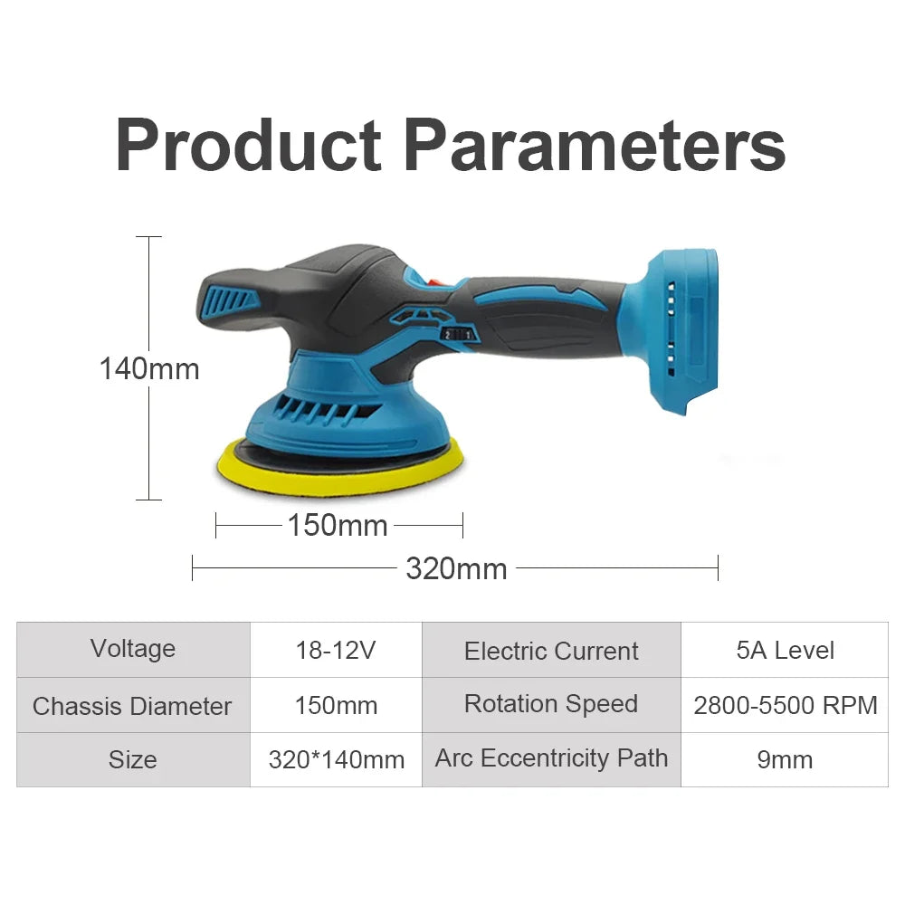 Polisseuse ¹Èlectrique pour Voiture, Outil Multifonctionnel ½Ç Distance, Haute Efficacit¹È, Batterie 18V