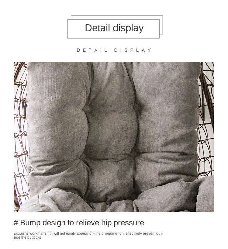 Coussin ¹Èpais de grande chaise hamac, oreiller de dossier, siõ¹ge de balan?oire, grey, Not Removable