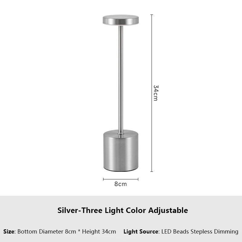 Lampe de Table LED Rechargeable à Capteur Tactile Simple, 3 Couleurs Réglables, Lumière Ambiante Créative de oral et, Décor de Bar et de Chambre