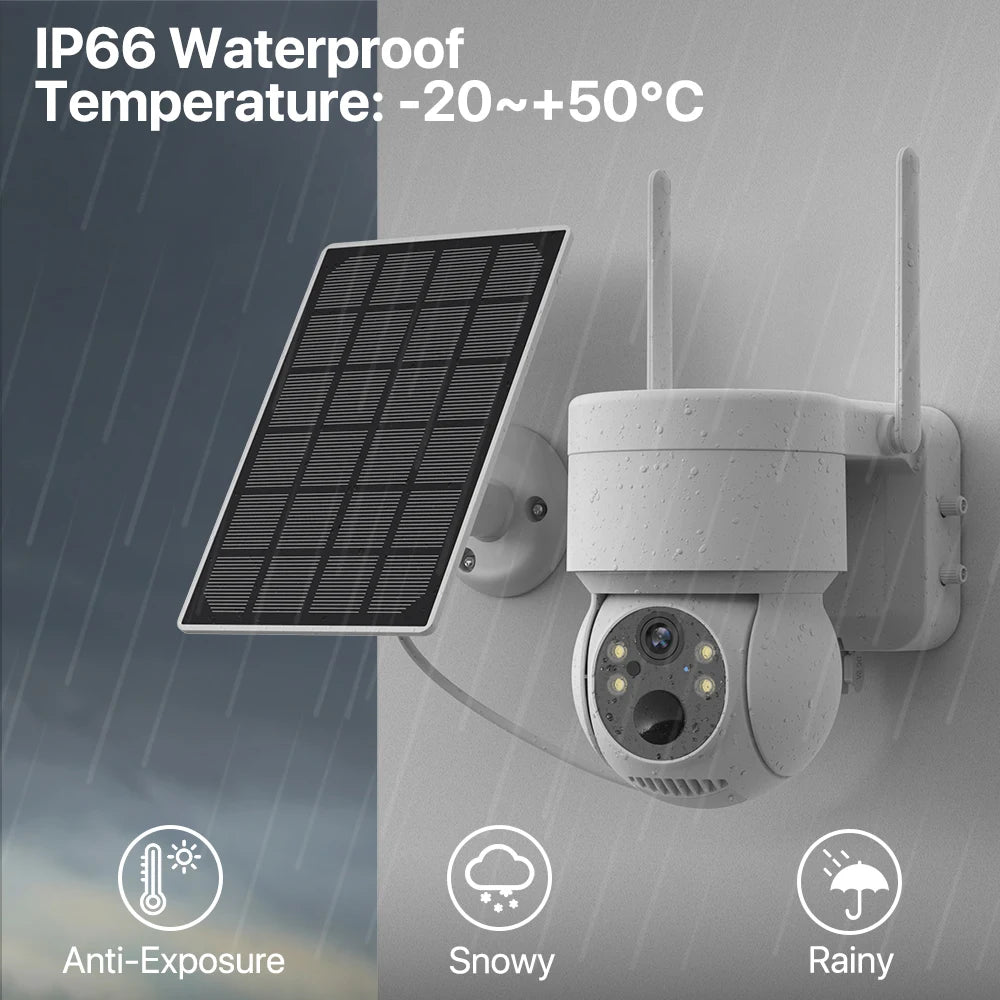 Caméra de surveillance extérieure PTZ IP WiFi HD 1080p NO Card, dispositif de sécurité sans fil, avec batterie intégrée et longue durée de veille