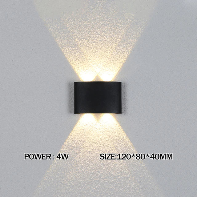 Mur LED lampe extérieure étanche IP65 cour applique murale 2W 4W 6W 8W 12W lumières de jardin en aluminium chambre salon escaliers éclairage