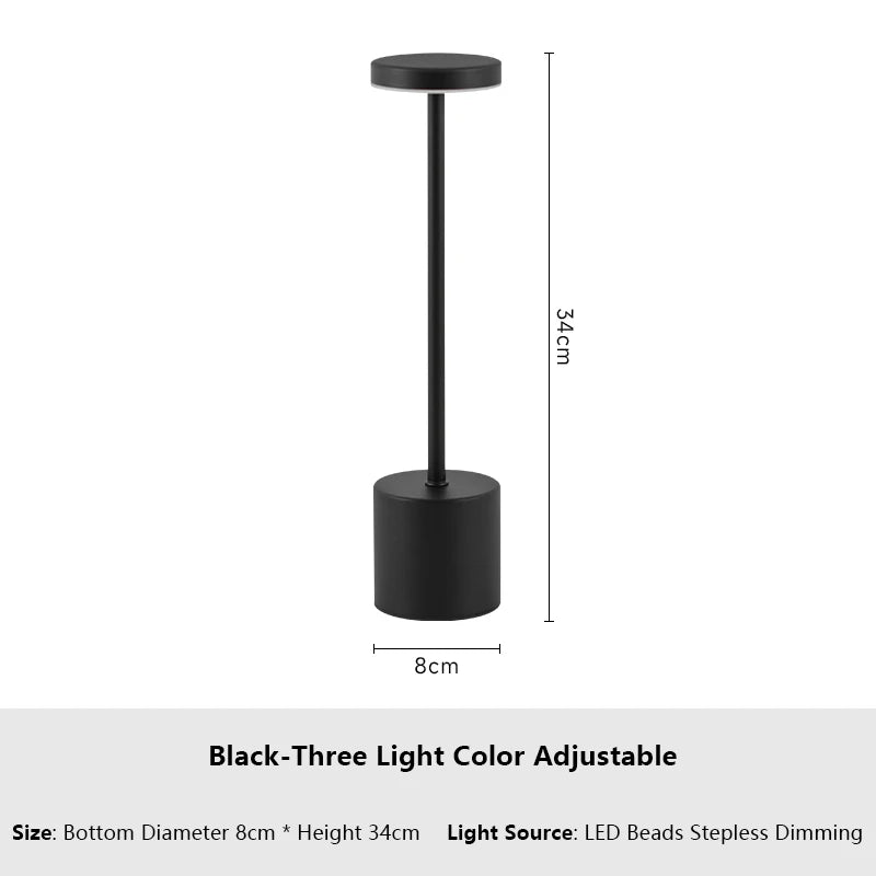 Lampe de Table LED Rechargeable à Capteur Tactile Simple, 3 Couleurs Réglables, Lumière Ambiante Créative de oral et, Décor de Bar et de Chambre