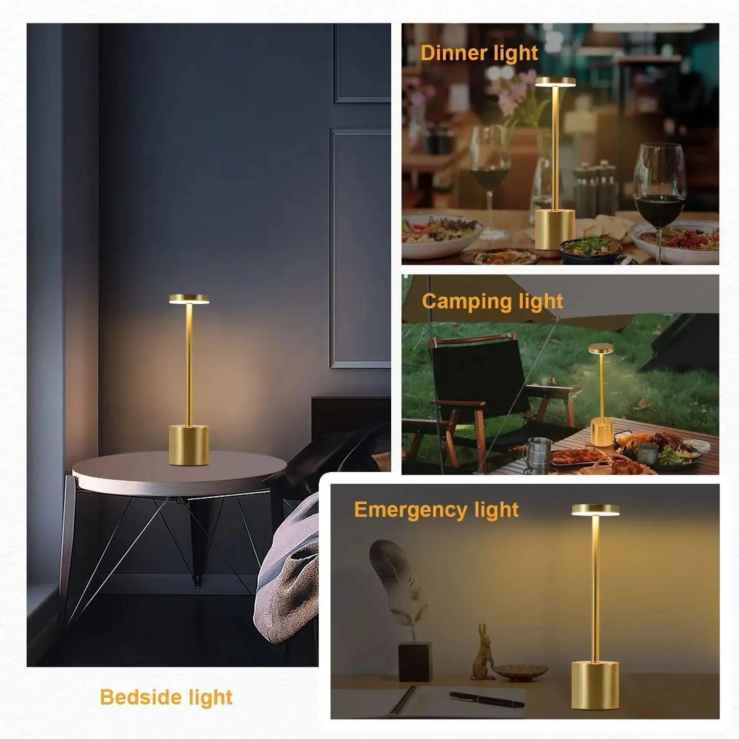 Lampe de Table LED Rechargeable à Capteur Tactile Simple, 3 Couleurs Réglables, Lumière Ambiante Créative de oral et, Décor de Bar et de Chambre