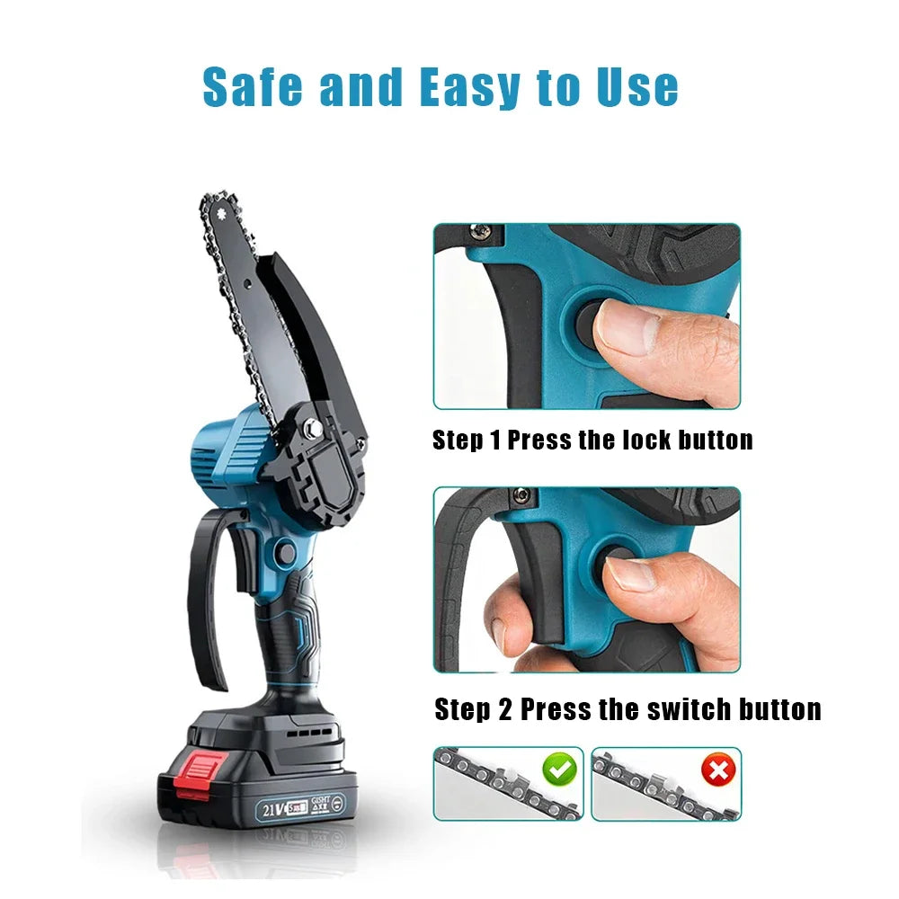 Scie ½Ç cha?ne ¹Èlectrique portable , scie ½Ç cha?ne, coupe-bois, ¹Èlagage, outil ¹Èlectrique de jardin, compatible avec la batterie Makita, 3000W, 6 pouces