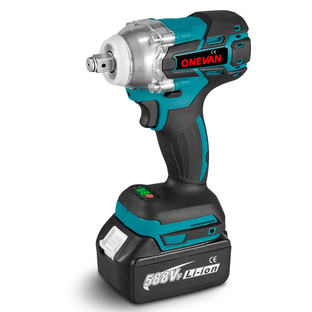Tournevis ¹Èlectrique Sans Fil 520N.M cle a choc, visseuse sans fil,Outil de R¹Èparation de Voiture pour Batterie makita 18v outils, 1/2 Pouces