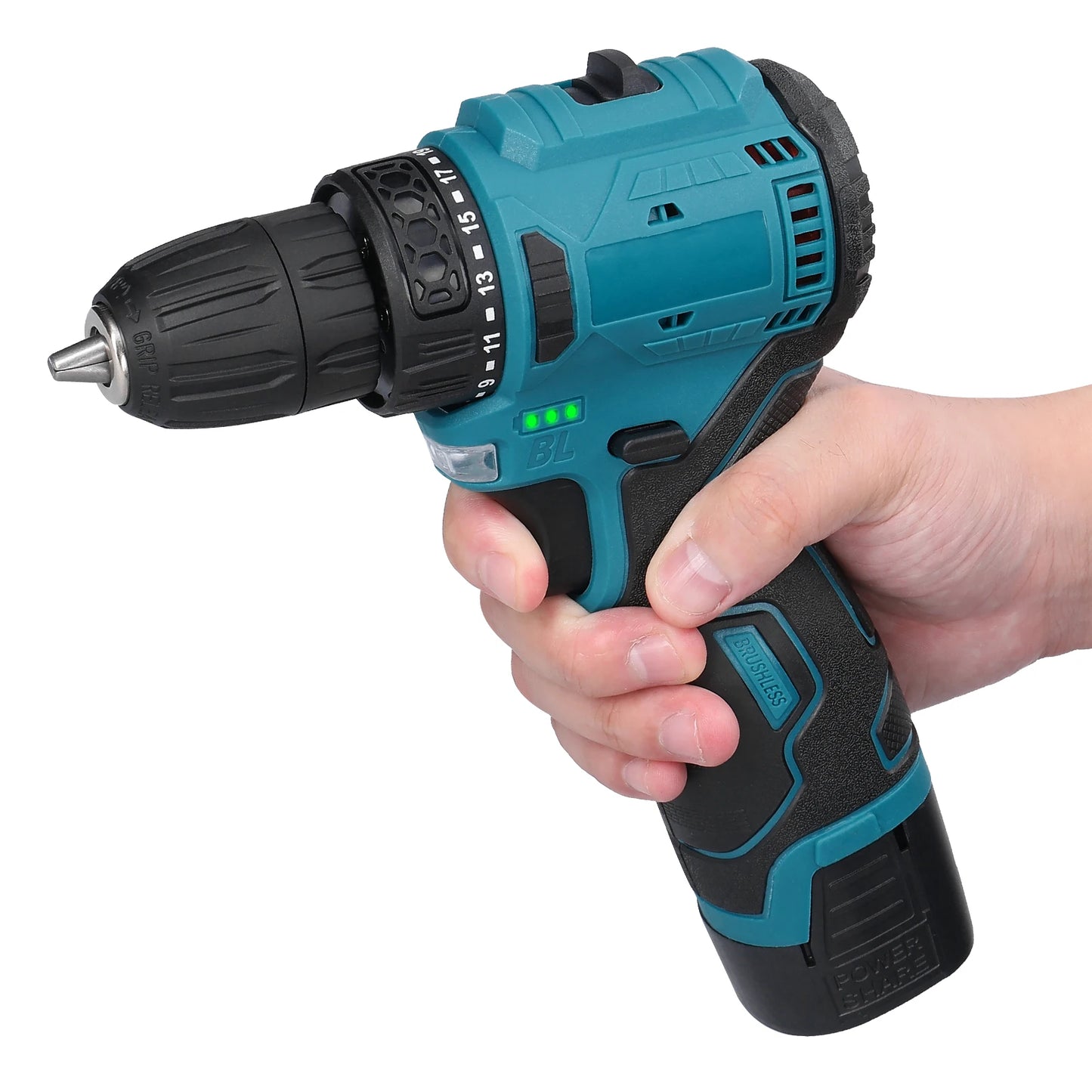 Perceuse visseuse ¹Èlectrique sans fil 2 en 1, moteur sans balais, couple 45 Nm 55Nm, r¹Ègulation de la vitesse en continu, d¹Èterminer la perceuse visseuse au lithium