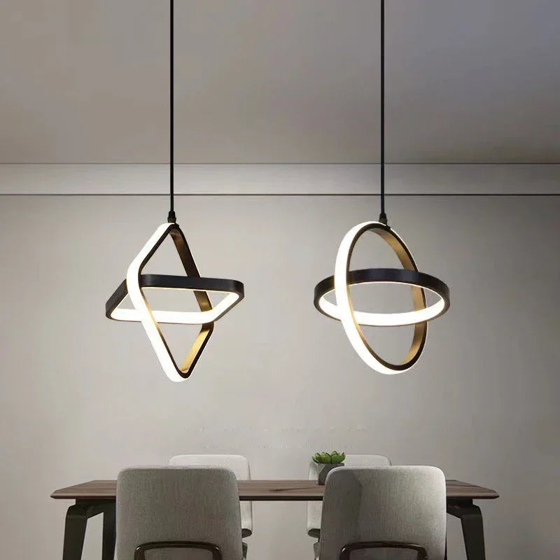 Lampes suspendues LED modernes lustre noir pour salle à manger chambre lampe suspendue de chevet maison Table à manger RoomDecor lampe suspendue