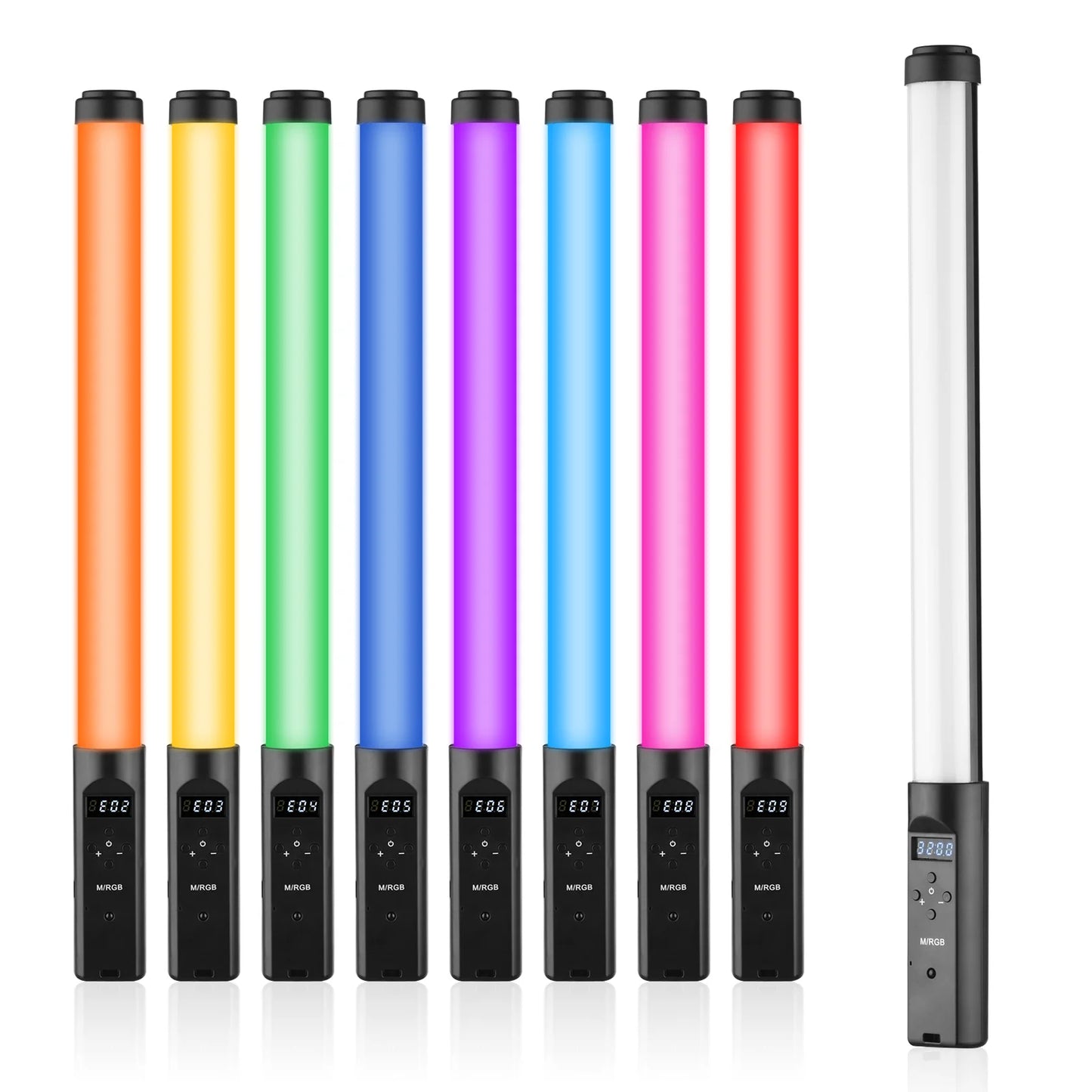 Baguette lumineuse vid¨¦o LED ¨¤ intensit¨¦ variable avec t¨¦l¨¦commande, d¨¦terminer RVB, tube lumineux, Vlog, diffusion en direct, photographie de portrait, 3200K-5500K