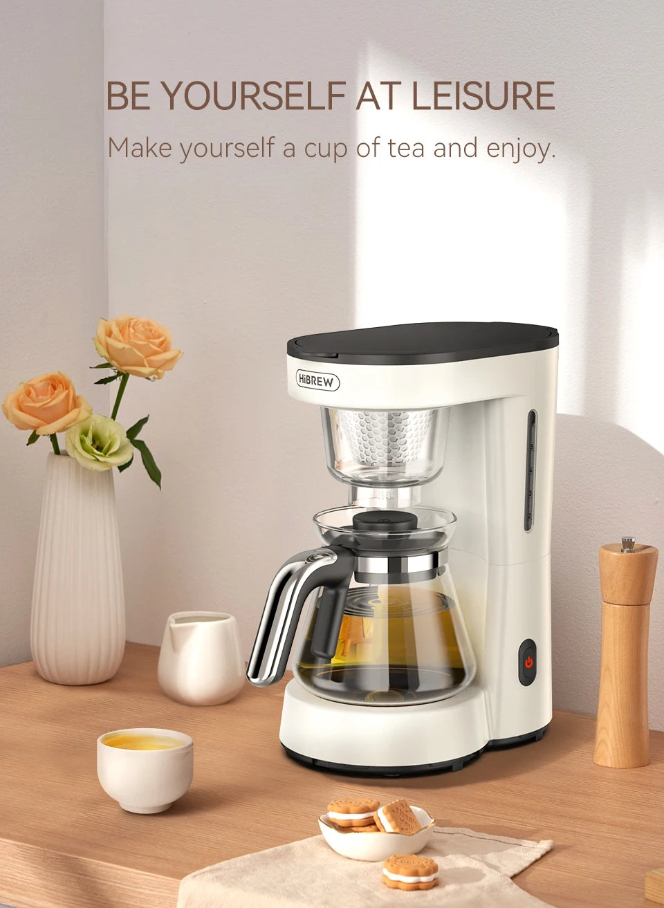 Machine ½Ç caf¹È goutte ½Ç goutte 3 en 1, cafetiõ¹re, th¹Èiõ¹re en verre, th¹Èiõ¹re chaude, 750ml, H12WH