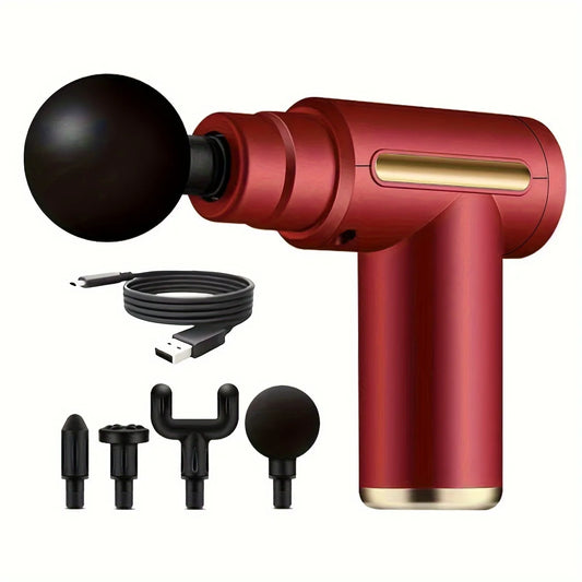 Pistolet de massage ½Ç 10 vitesses, relaxation des tissus profonds, masseur relaxant musculaire¨ÛQ3 Red