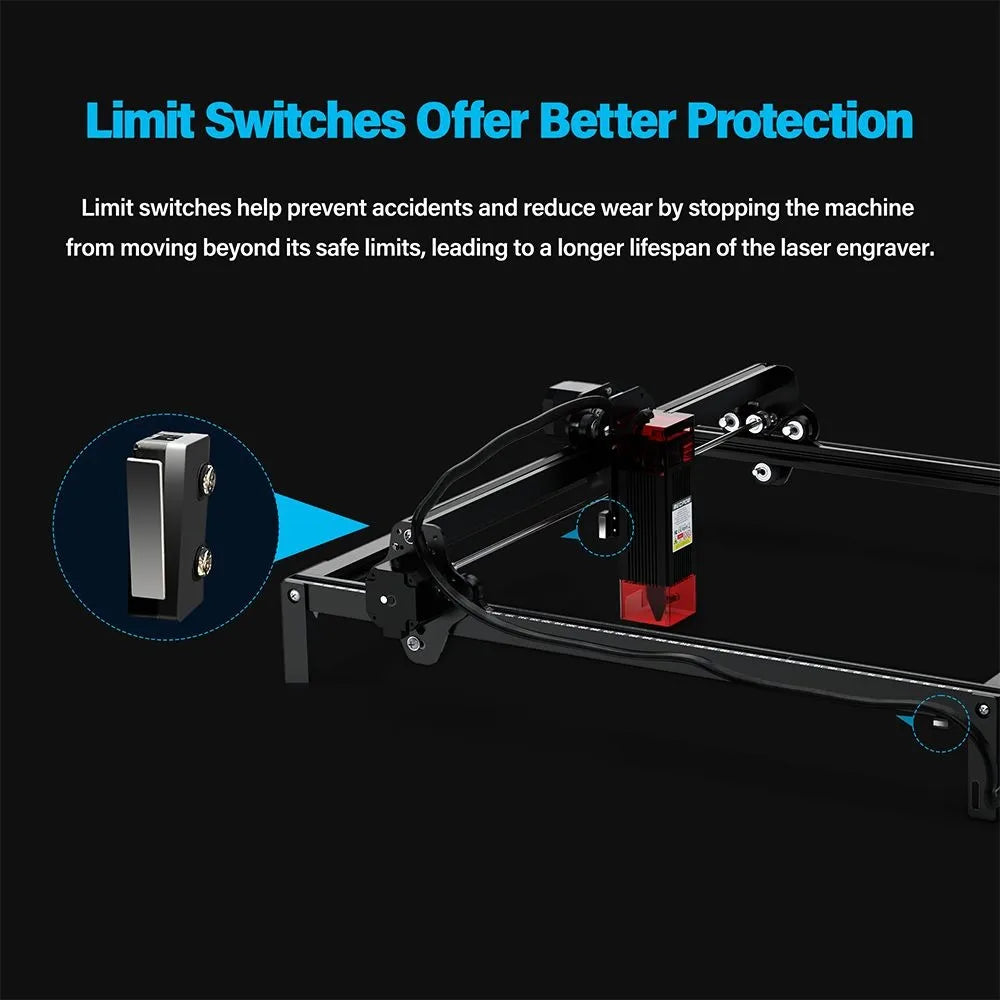 Graveur laser Bery avec verrouillage de s¹Ècurit¹È, puissance laser 5W, mise au point partenaire, pr¹Ècision 0.01mm, vitesse de gravure 10000 mm par min, 410x400mm