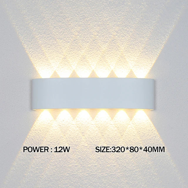 Mur LED lampe extérieure étanche IP65 cour applique murale 2W 4W 6W 8W 12W lumières de jardin en aluminium chambre salon escaliers éclairage