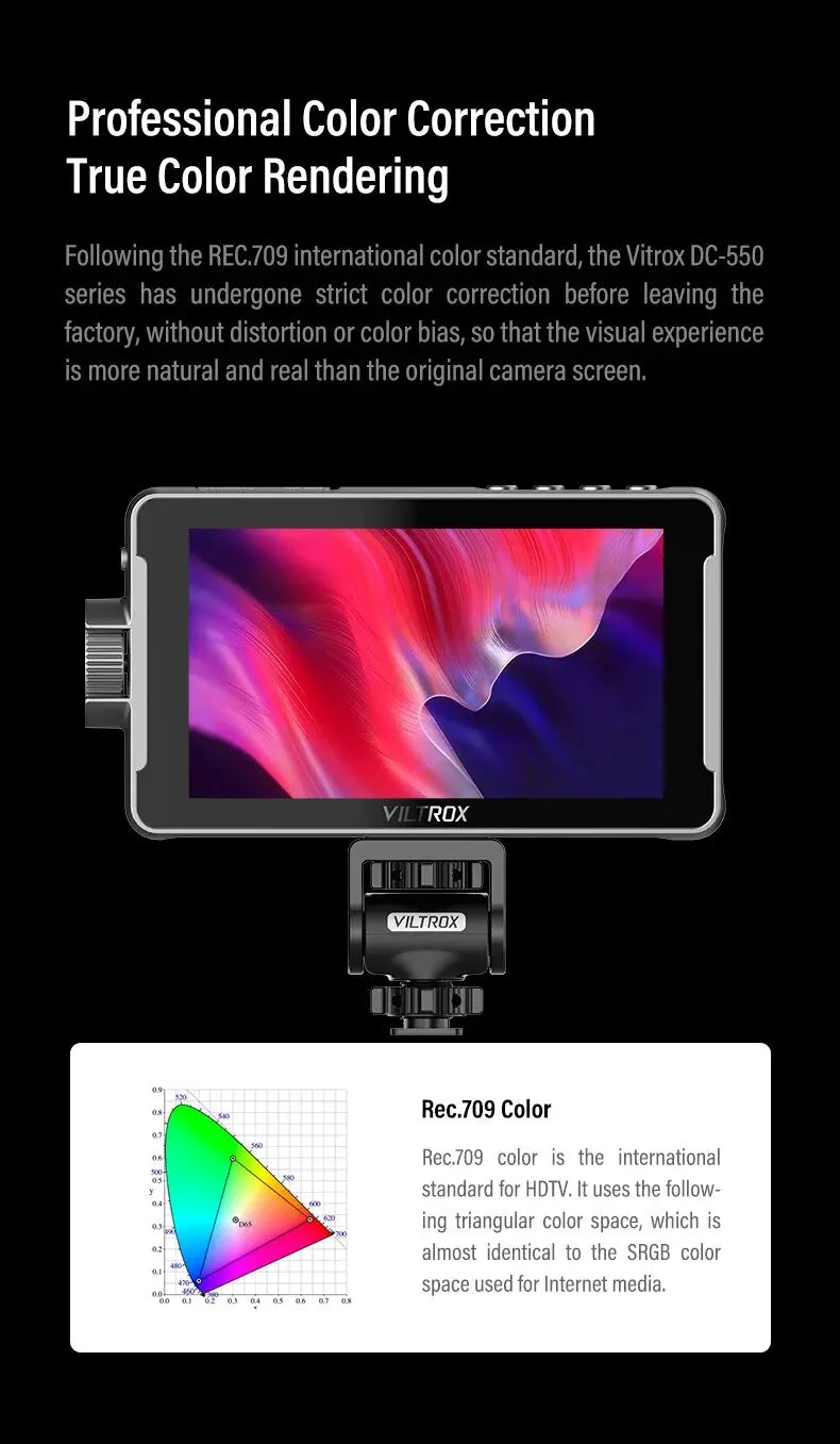 Moniteur de studio avec cam¨¦ra Profismail.com, ¨¦cran tactile, 550 pouces, 5.5x1920, 4K, 30Hz, HDMI, champ 3D, moniteur LUT Director, DC 1080