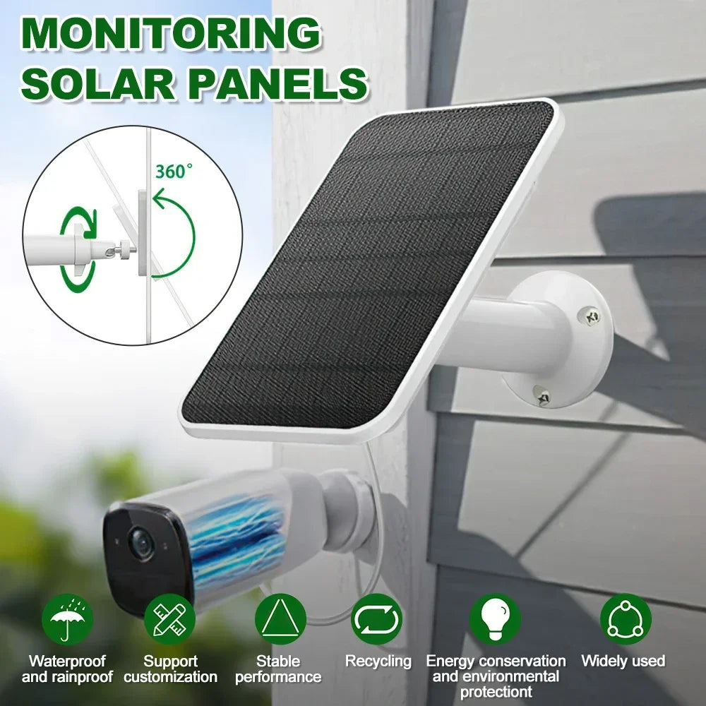 Panneaux Solaires Muraux de 4W avec Cable d'Alimentation de 9,8 Pieds, Montage Mural pour Walald Fycam 2/2 Pro/2C/2C Pro/E