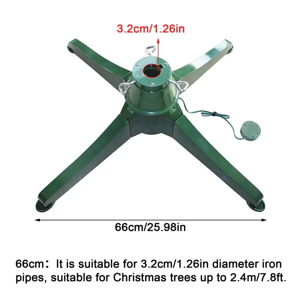 Support d'arbre de No?l ¹Èlectrique, base rotative r¹Èsistante ½Ç 360, support rotatif, d¹Ècoration d'arbre, nouvel an, 66CM EU