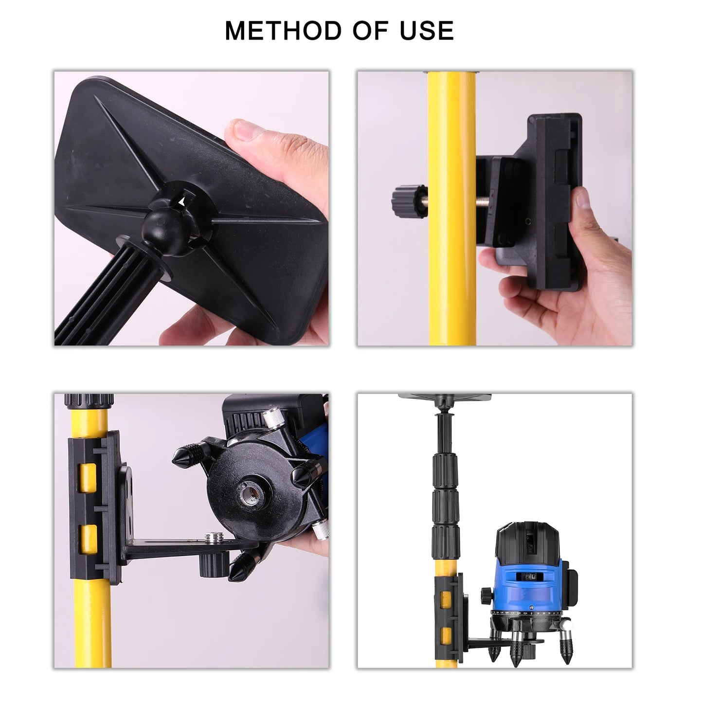Support t¨¦lescopique r¨¦glable en alliage d'aluminium pour ligne compte-gouttes, extension de levage, support de support de support, support de niveau laser, plus r¨¦cent, 1/4 po ou 5/8 po