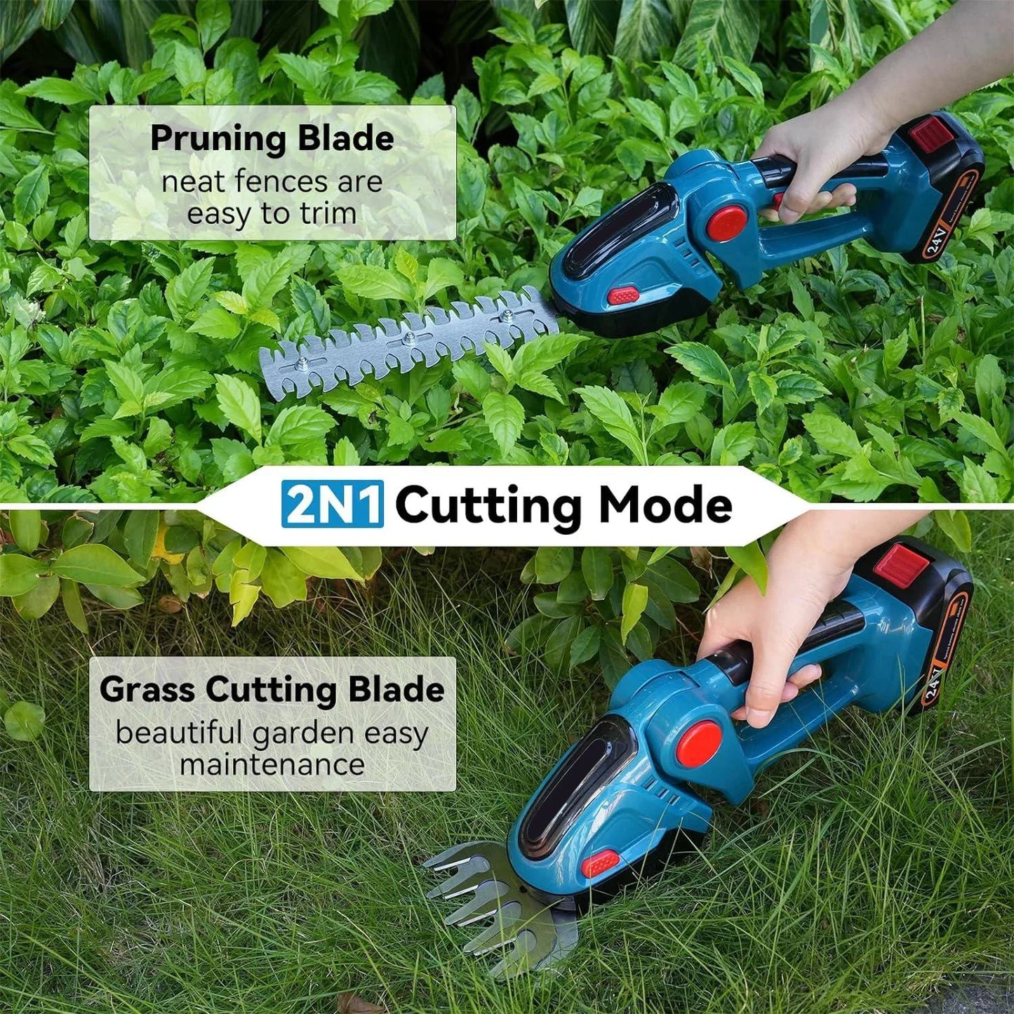 Taille-haie ¹Èlectrique sans fil aste, 2 en 1, d¹Ètermination du d¹Èsherbage, s¹Ècateur, tondeuse ½Ç liban, outil de jardin pour Makita, batterie 18V