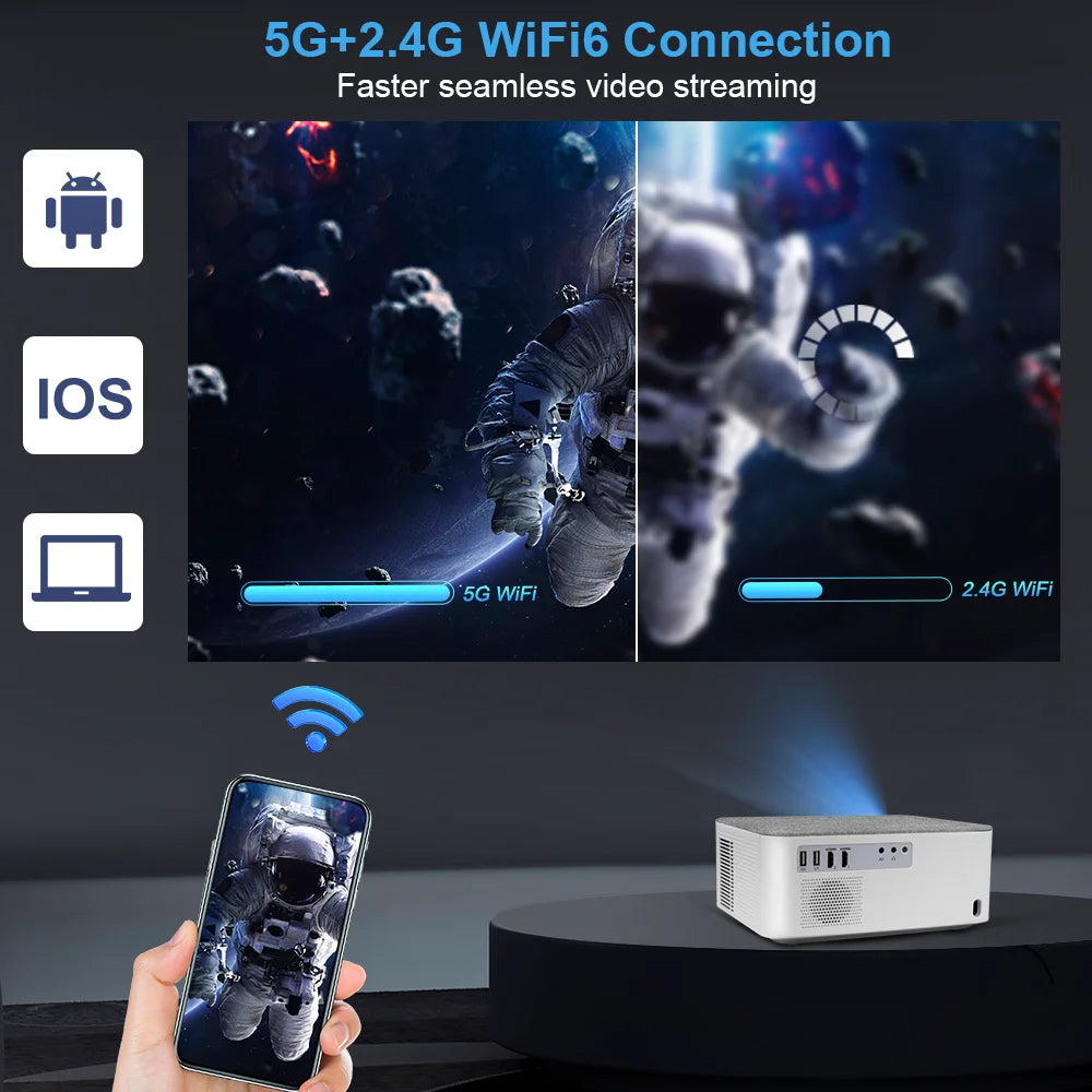Mini budg¨¦taire portable TD92 Pro FHD 1080P Full HD, vid¨¦o 4K, WiFi, Android, cin¨¦ma maison 3D